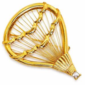 Vintage Monet Goldtone Hot Air Balloon Brooch